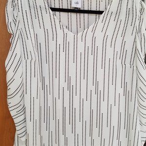 FREE SHIPPING Cabi Black/White Devoted Blouse, NWOT, L
